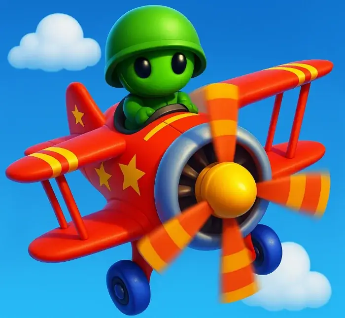 een vliegtuig met een piloot waarmee je kunt spelen